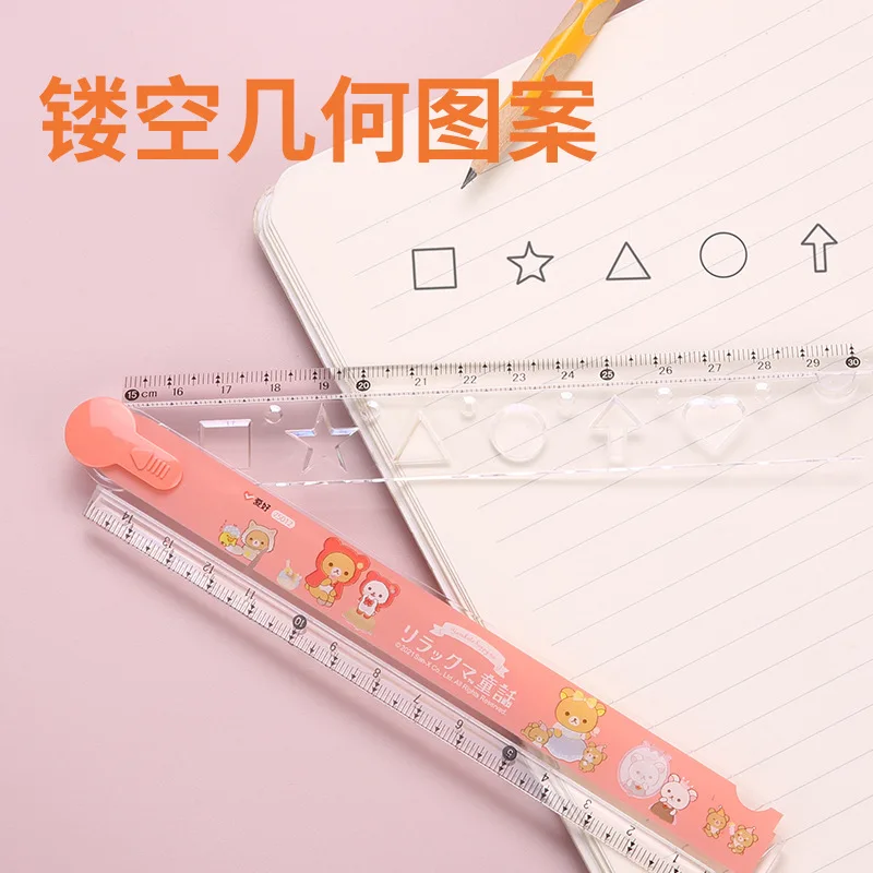 3 teile/paket Kawaii Rilakkuma Bär Kunststoff Klapp Gerade Lineal Nette Schreibwaren Messung Werkzeug Schule Büro Liefert