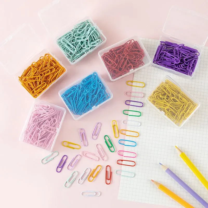 50pcs/box 28mm Macaron Colored Paper Clips, Creative Accounting Decoration Materials, Bookmarks, Paper Clips