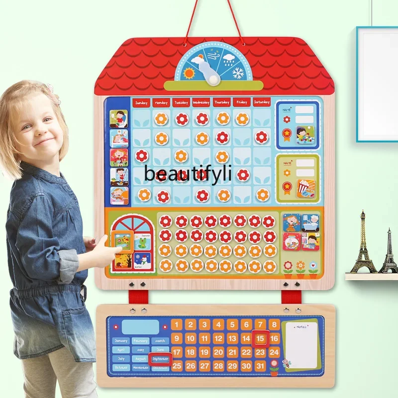 幼児教育用の木製磁気ボード、子供向けの教育玩具、活動記録、成長と成長