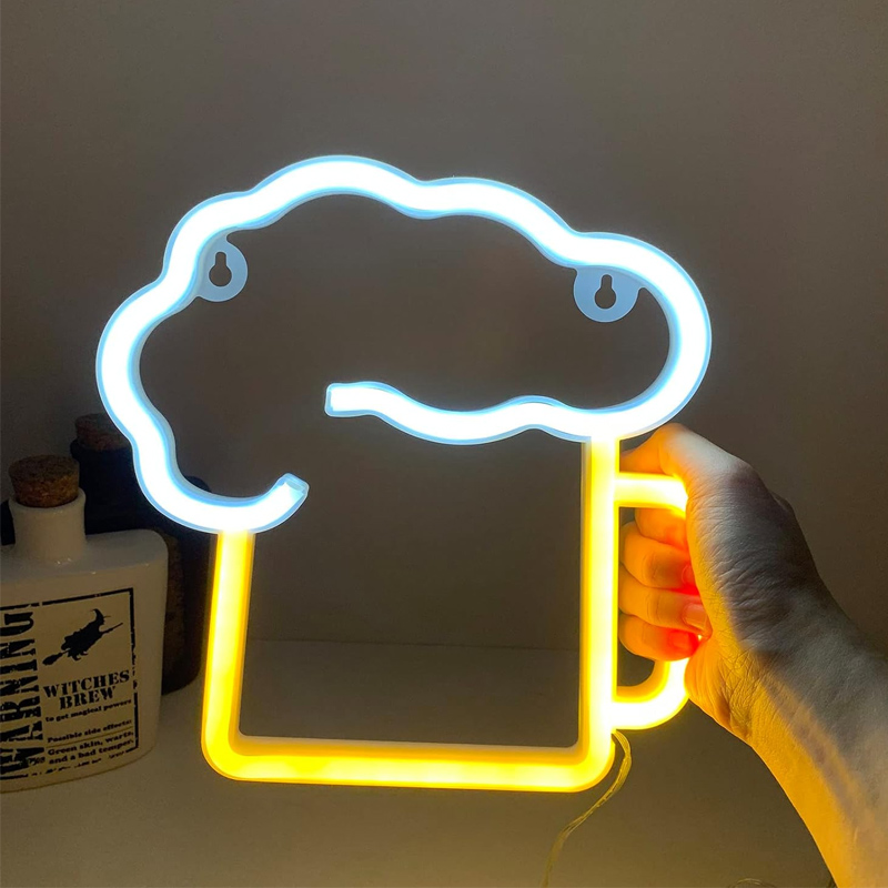 Neon-Bier-Schild, geeignet für batteriebetriebene und USB-betriebene Leuchtschilder, Geschenk für Ehemann, LED-Bier-Neon-Schild