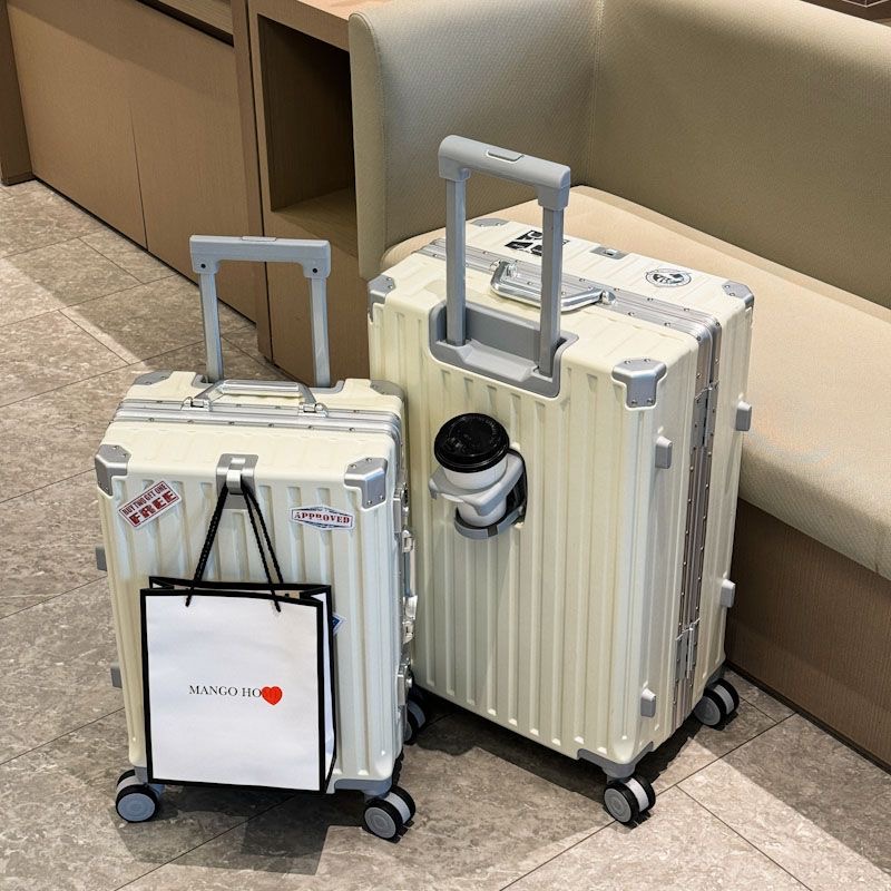 Neuer Reisekoffer Rollgepäck Trolley Universal Wheel Handgepäck mit Getränkehalter Boarding Case Reisetaschen