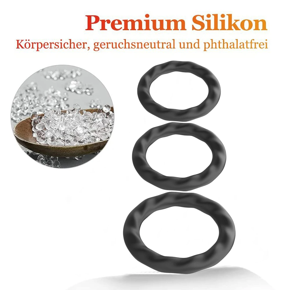 남근 확대 내구성 실리콘 페니스 링, 성인 남성용 섹스 토이, 남성 사정 지연, 음낭 잠금 링, 3 개