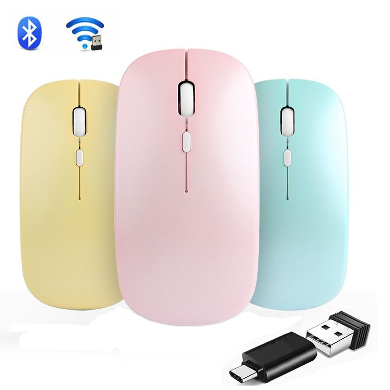 Przenośna mysz bezprzewodowa kompatybilna z Bluetooth 2,4 GHz podwójne tryby myszy komputerowych z odbiornikiem Nano do notebooka PC Laptop Macbook