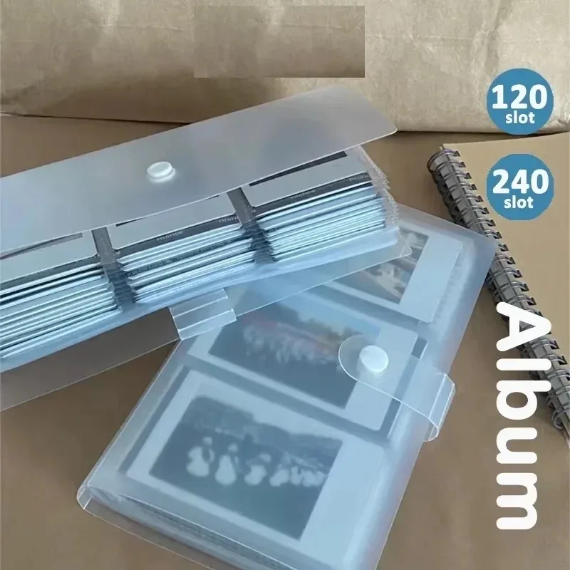 Portatarjetas con 120/240 ranuras, álbum de fotos, libro de tarjetas de visita, persecución de estrellas, bolsa de tarjetas transparente de tres pulgadas