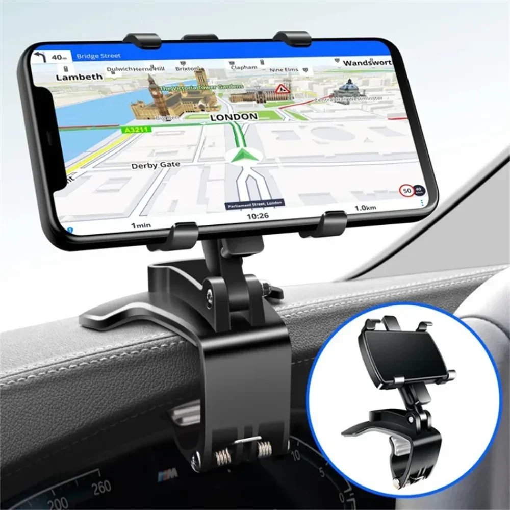 Universal Car Phone Holder Dashboard Cell Phone Holder Rear View Mirror Sun Visor Baffle Mobile Phone Mount Clip For All Phones