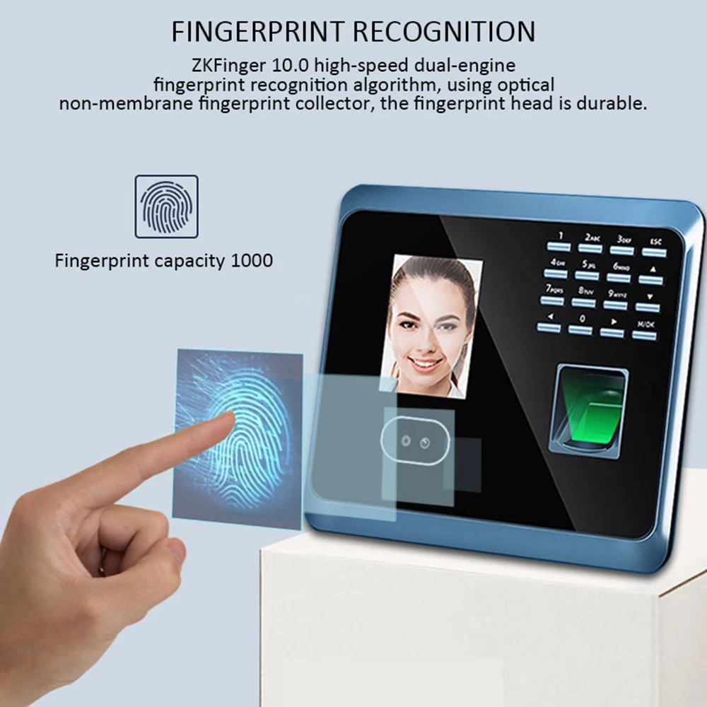 WIFI UF100plus Linx биометрическая система распознавания лиц с клавиатурой, считыватель отпечатков пальцев, часы для лица