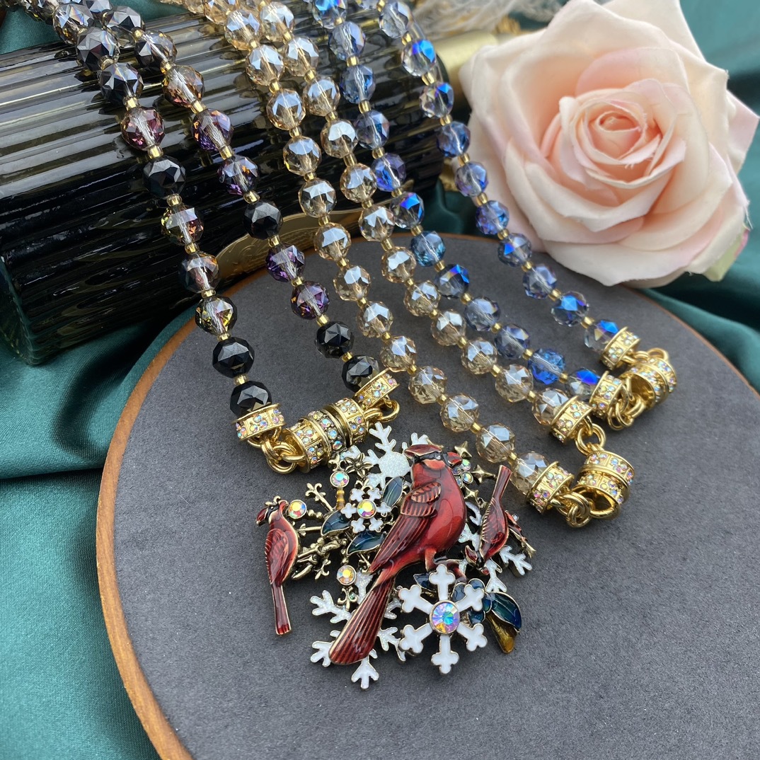 Vintage Temperament Handgemaakte Kristallen Glazen Kralen Magnetische Knop Ketting Voor Vrouwen Meisje Gift Party Choker Sieraden Groothandel