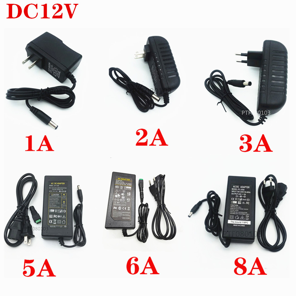 Trasformatore adattatore di alimentazione AC110 220V 2A 3A 5A 8A DC 5V 12V 24V Spina US/EU/UK/AU per striscia LED 5050 2835