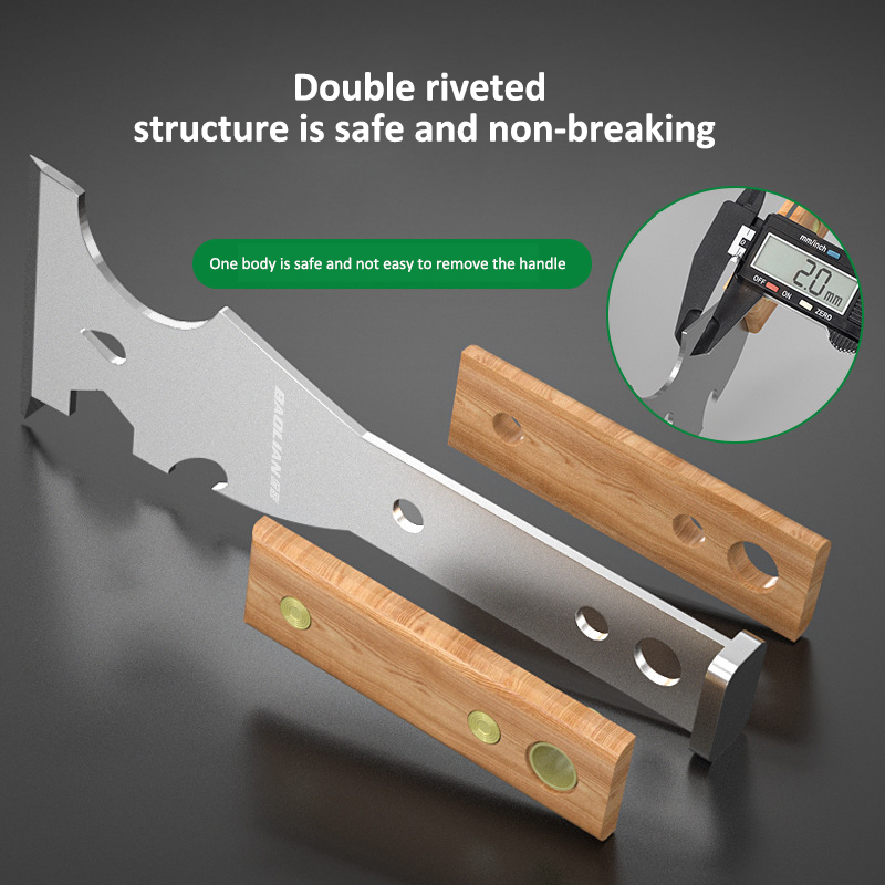 Pá de limpeza de pintor de aço inoxidável, ferramenta manual para drywall de unhas com cabeça de martelo para gravação de juntas, acabamento de remendo em drywall