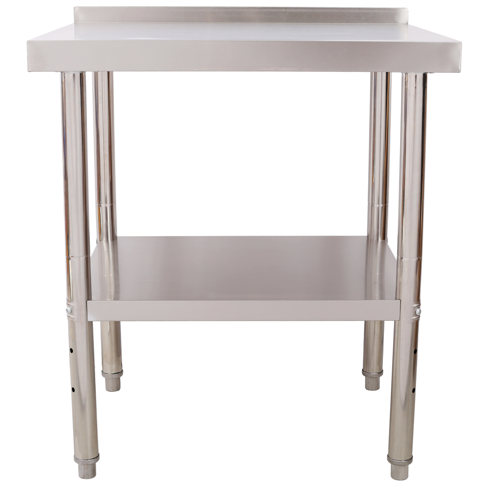 Stainless Steel Prep Table, 30 x 24x 35-1/2 Inch, 440lbs Load Capacity Heavy Duty Metal Worktable with Backsplash Adjustable