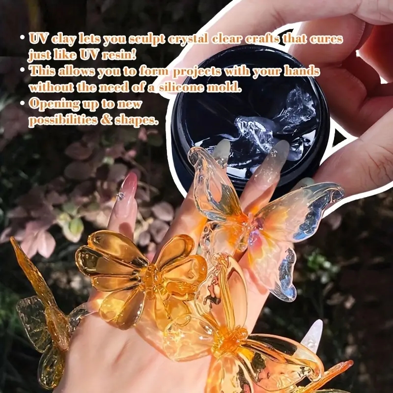 3D เรซิ่น UV Clay 100g ปลอดสารพิษสําหรับ DIY วัสดุ Sculpting Handcraft สําหรับแม่พิมพ์ซิลิโคนใส เหมาะสําหรับทุกวัย