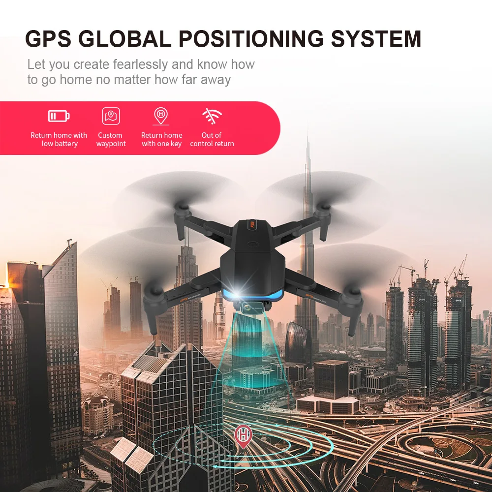 デュアルカメラ付き折りたたみ式ブラシレスドローン,GPS,航空写真,4軸,長距離5g,リモコン,6k,HD