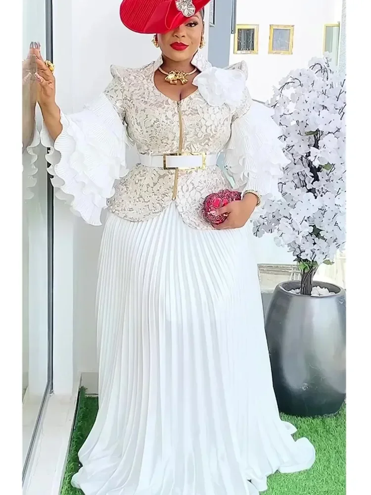 Afrykańskie ubrania dla kobiet 2 PCS Zestawy Topy i spódnice Garnitury Dashiki Ankara 2025 Stroje Suknia Plus Size Suknie ślubne
