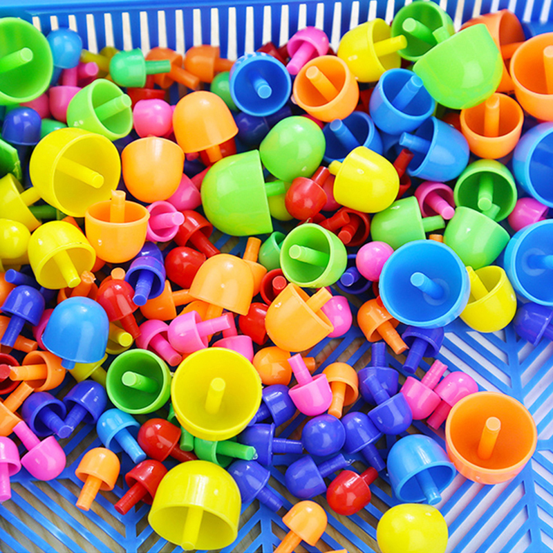 296 個キノコの爪 3D パズルブロック子供モンテッソーリゲーム色認知知的教育玩具子供のためのギフト