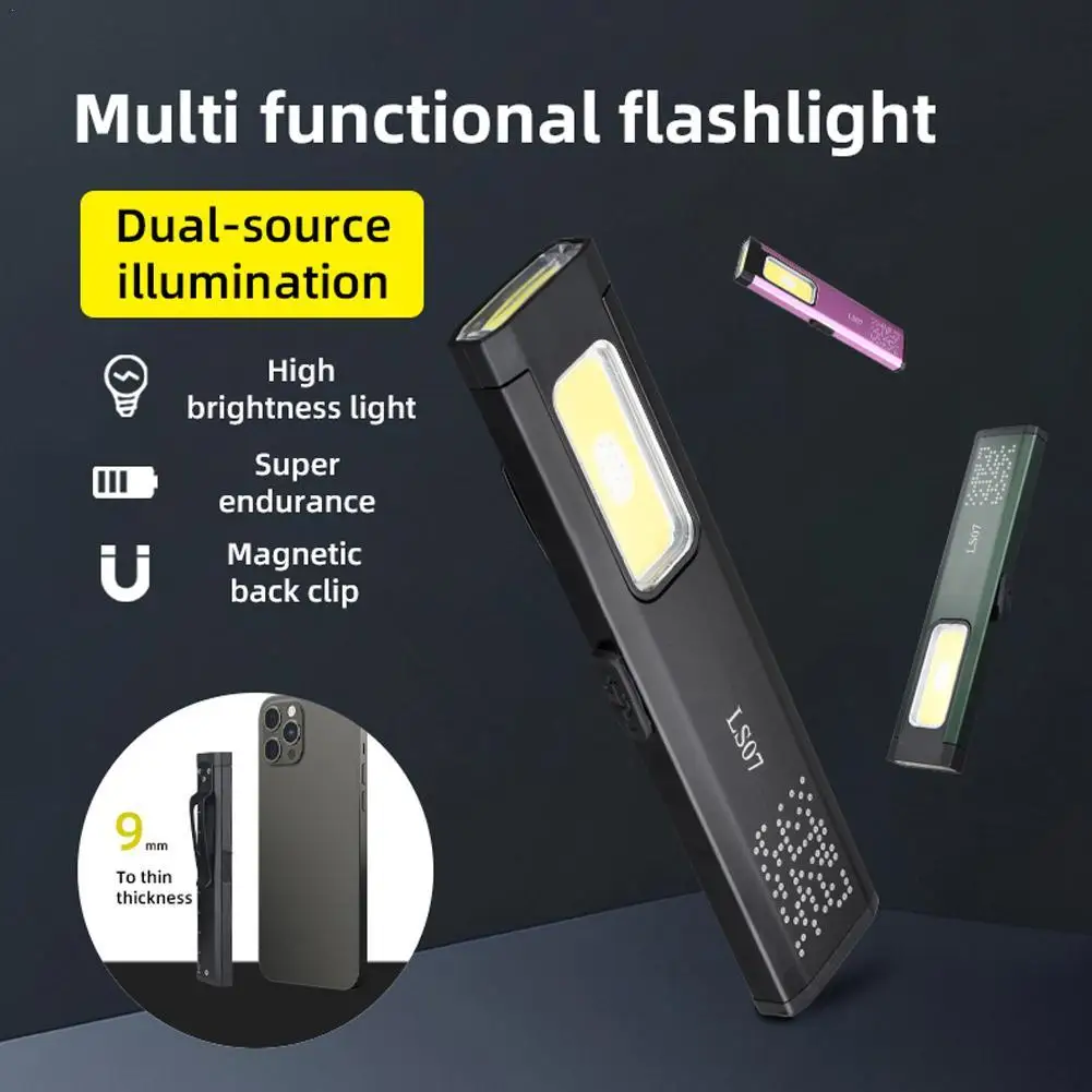 Mini Portable Outdoor Rechargeable LED Torch Light Waterproof Magnetic Grip Work Pocket Flashlight