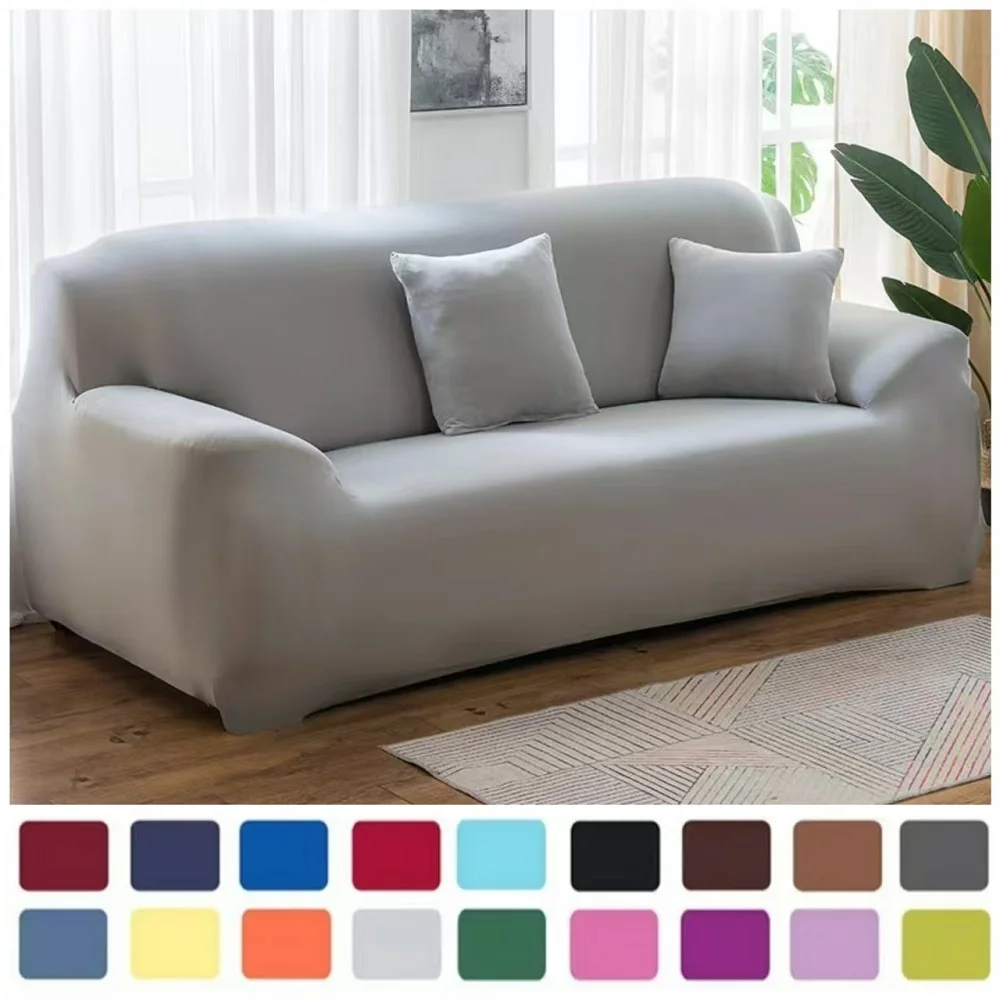 Fundas de sofá elásticas de Color sólido para sala de estar, fundas de esquina seccionales gruesas, funda de sofá en forma de L, necesita comprar 2 uds.
