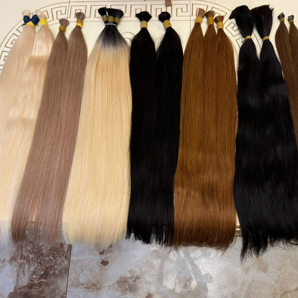 Cheveux humains en vrac sans trame vierge Remy cheveux vietnamiens cheveux raides en vrac vrais cheveux naturels sans trame pour tressage en gros