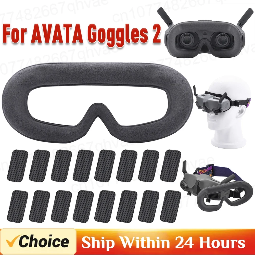 Drohnen brille Frontplatte Ersatz Kit für Dji Avata Brille 2 Gesichts maske Abdeckung Drohne Flug brille Schwamm Schaum Augen polster