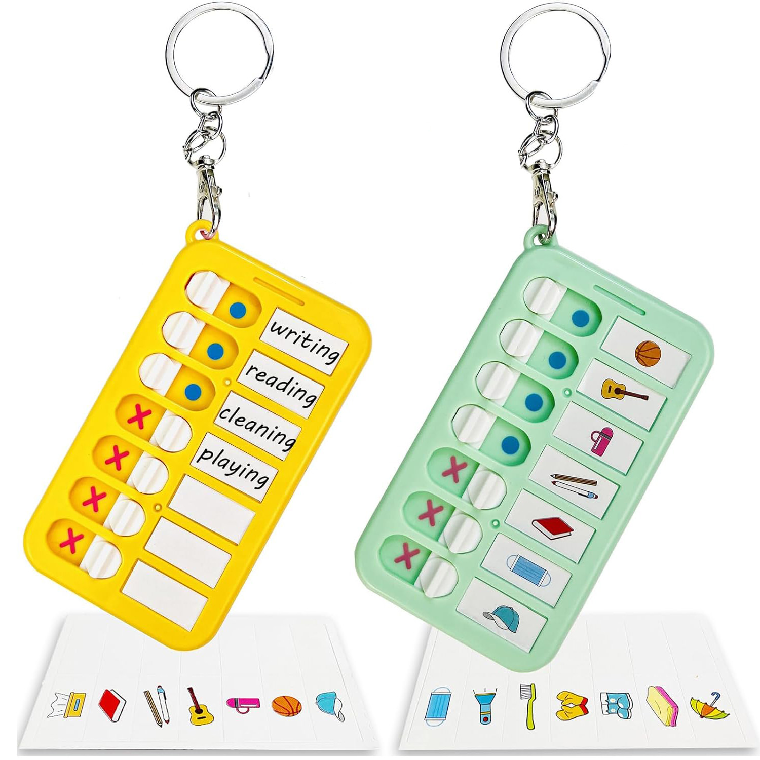 Portable Daily Plan Board Home Chore Chart Keychain Daily Schedule Keyring Chore Chart Key Chain Planner To Do List Chart Board