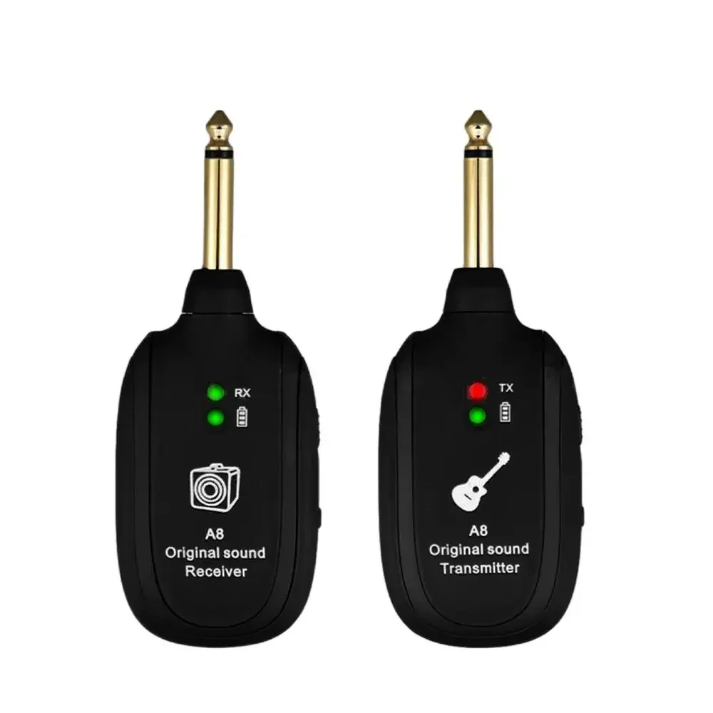 Ricevitore trasmettitore sistema wireless per chitarra UHF A8 Trasmettitore per chitarra wireless ricaricabile integrato per basso elettrico
