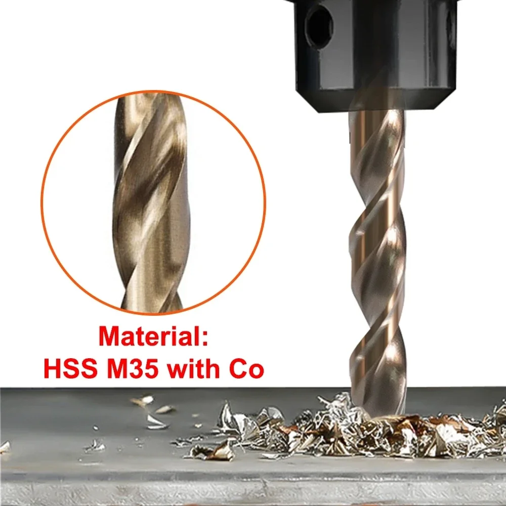 1pc Cobalt HSS Drill Bit M35 Metalworking Stainless Steel Drilling Tool Accessories Metal Drilling Cutter 1-13mm Dia Round Shank