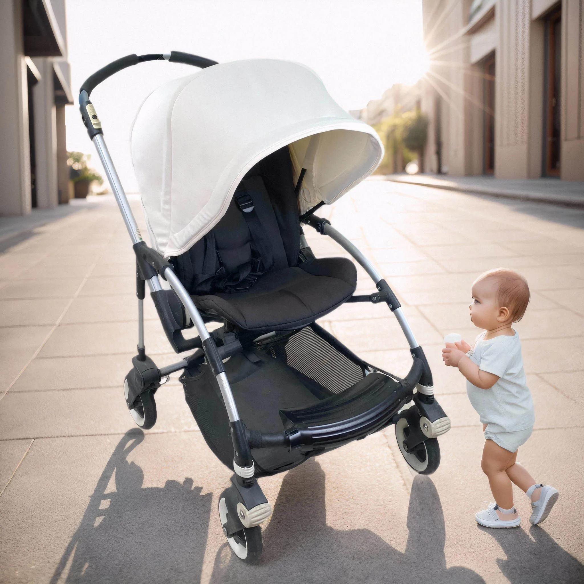 Carrinho de bebê sombra de sol dossel e almofada de assento para bugaboo bee6 bee5 bee3 capa de carrinho de bebê à prova de uv acessórios