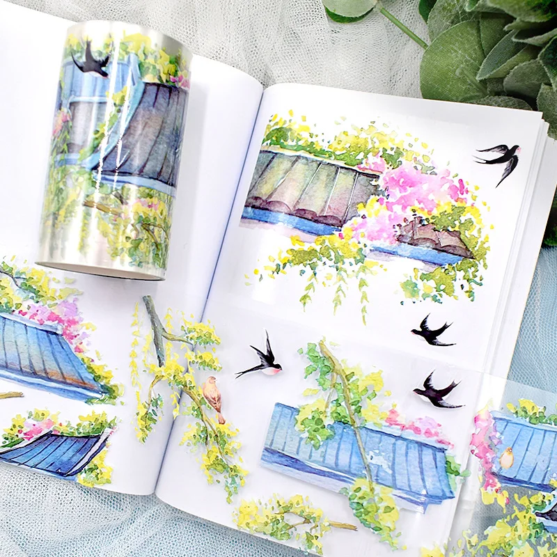 สัตว์เลี้ยง Washi เทป Masking โบราณภูมิทัศน์ตกแต่ง Planner กาว DIY Craft Scrapbooking ไดอารี่สมุดบันทึกสติกเกอร์ของขวัญ