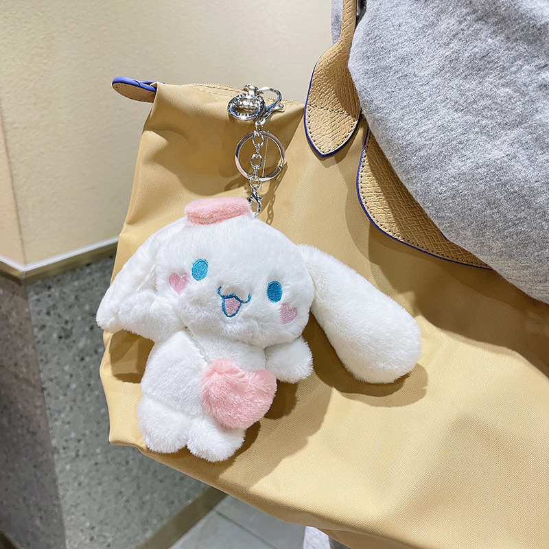Sanrio Cinnamoroll pluszowa lalka brelok Cartoon miękkie wypchane pluszowe breloczek torba wisiorek dziewczyna prezent dla dzieci zabawki