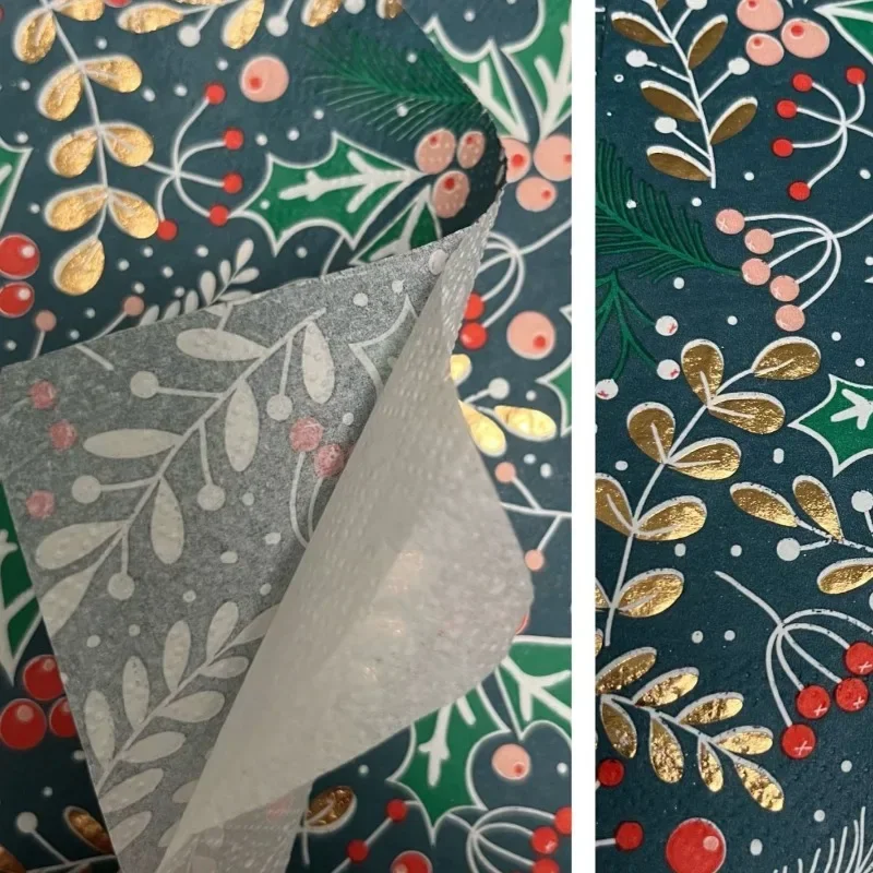 15 pièces/paquet 33cm 3 plis estampage fête serviettes en papier serviettes colorées de noël décoration de noël napperons en papier en gros