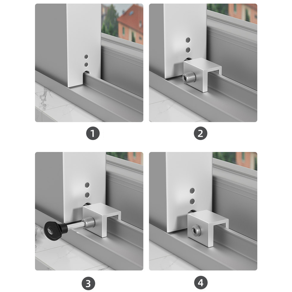 2 Pcs Adjustable Window Lock Stopper Safety Locks for Kids and Pets Anti-theft Door Lock Non Punch Sliding Window Lock Hardware
