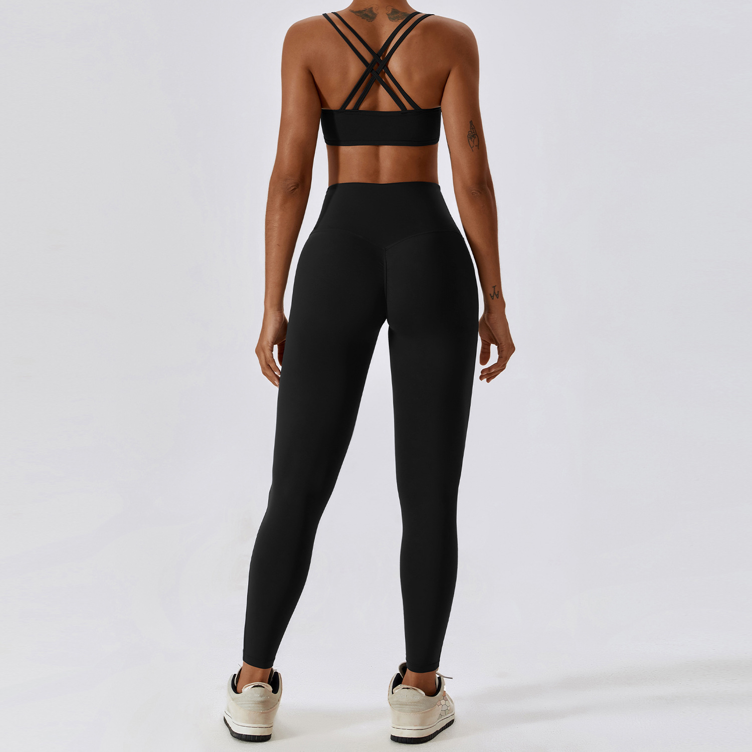 Conjuntos de ropa de Yoga para mujer, ropa deportiva, mallas de cintura alta y Top, conjunto de dos piezas, chándal de gimnasio sin costuras, trajes de entrenamiento físico