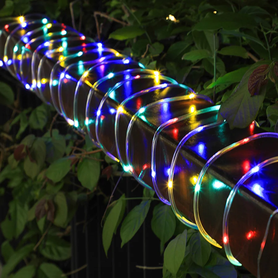 LED ロープチューブストリングライト 10 メートル 20 メートル 30 メートル屋外 8 モードクリスマスフェアリーライトガーランド DIY パーティー結婚式の庭のフェンスの装飾