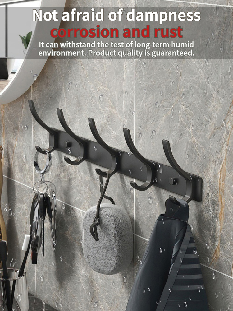 ไม่มีเจาะประตูด้านหลังตะขอแขวนผนังแขวนเสื้อผ้า Coat Hook Punch-ฟรีแขวนห้องนอนจัดเก็บห้องครัว Acce