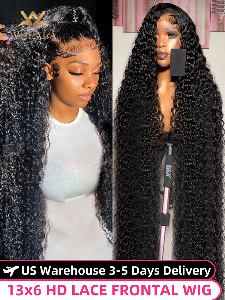 40 pouces vague profonde dentelle frontale perruque 13x4 13x6 360 Hd bouclés cheveux humains avant de lacet perruques pour les femmes vague d'eau pré plumée dentelle perruques