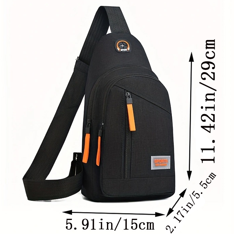 Bolsa de peito de grande capacidade com vários bolsos, elegante e versátil, pode ser usada diagonal ou em um ombro