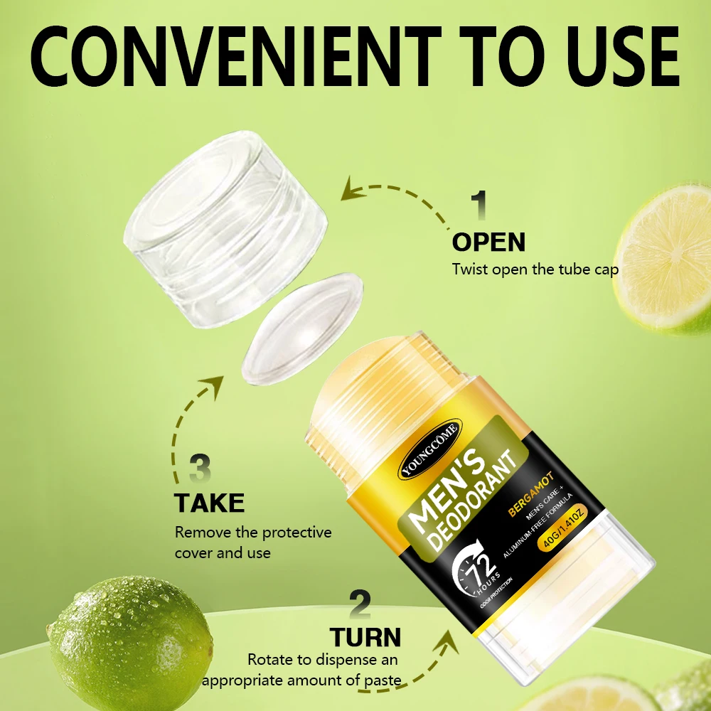 Men Sandalwood Deodorant Stick Anti Sweating Keep Drying Lasting Fragrance Remove Armpit Odor Underarm Refresh Sticks 1/2/4set