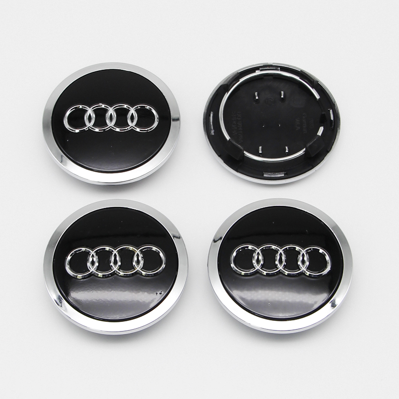 4 Uds 60mm 61mm 68mm 69mm estilo de coche tapa central de rueda cubiertas de cubo insignia para Audi TT B5 B6 B7 B8 8P 8V 8L C6 C7 4F A1 A3 A5 A6 Q3