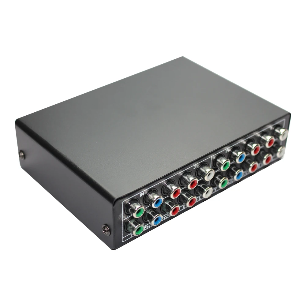 5 RCA 3 vías Ypbpr RGB componente Selector AV Switcher