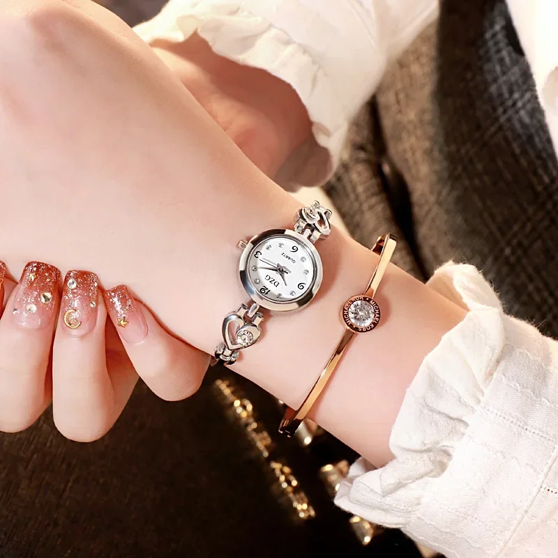 Reloj de pulsera con forma de corazón para mujer, reloj de cuarzo dorado para mujer, reloj de pulsera informal, accesorios para regalos, reloj Montre