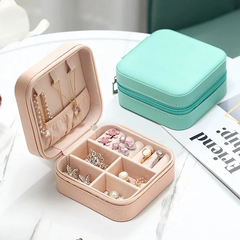 แบบพกพาจอแสดงผลเครื่องประดับกล่องต่างหูแหวน Display Organizer กล่อง