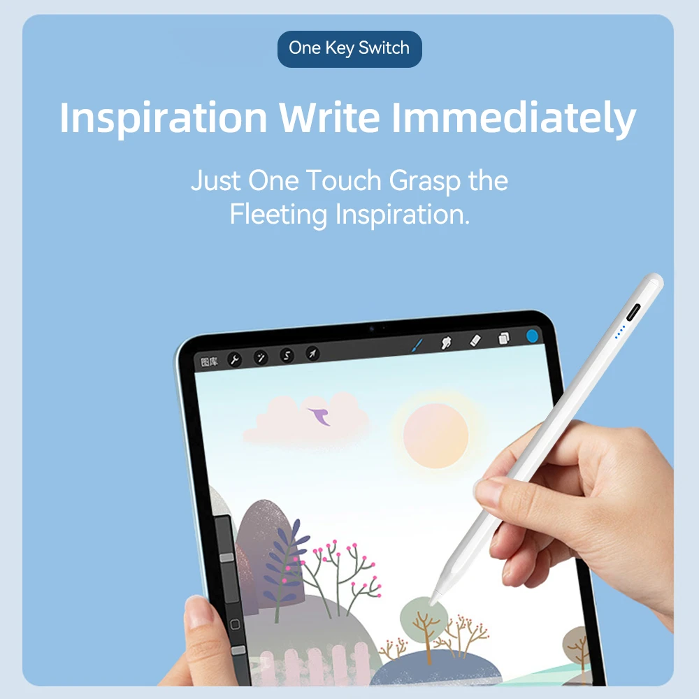 Lápiz óptico para Apple Pencil 2025 iPad 11 13 M2 M3 Pro 13 11 M4 5/6/7/8/9/10th Gen Air3/4/5/6 succión magnética automática carga rápida