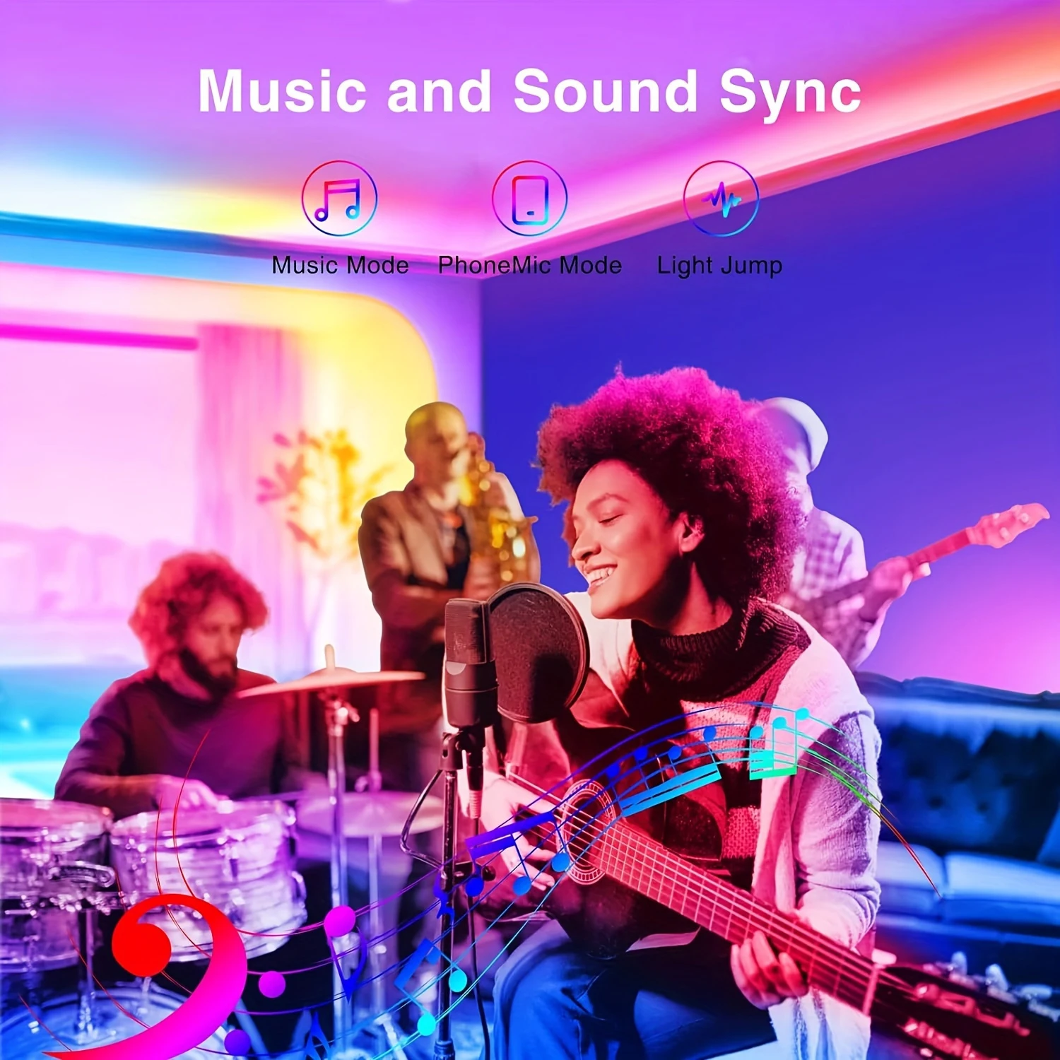 Strisce luminose a LED RGB Controllo APP Sincronizzazione musicale Luce per ambienti a LED 10m 20m 30m 40m 60m Nastro flessibile a nastro LED per l'arredamento della camera da letto di casa