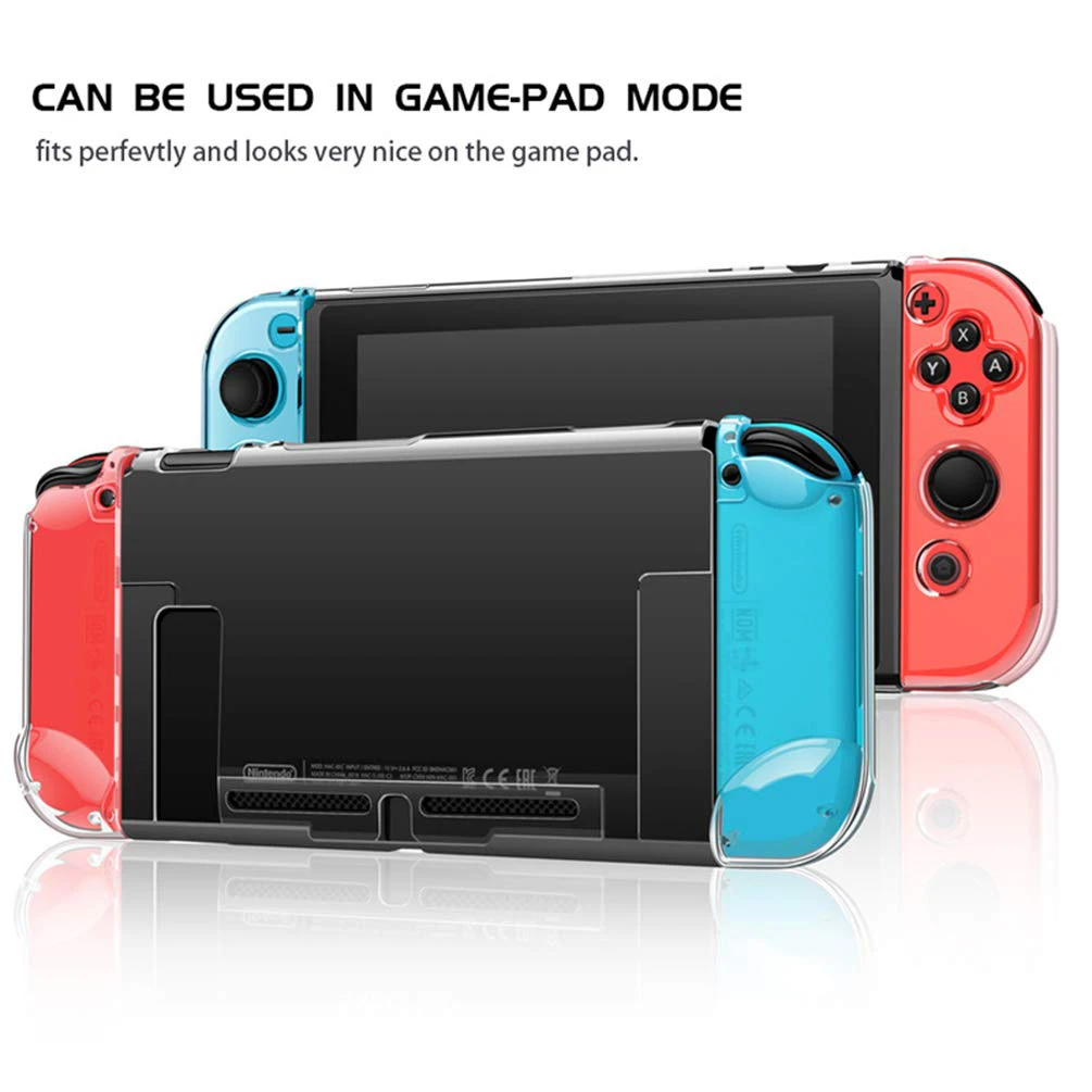 Dockable Trong Suốt Cứng Dành Cho Máy Nintendo Switch 3In1 Bao Da Bảo Vệ Cho Máy Nintendo Switch & Joycon Bộ Điều Khiển Có Tay Kẹp Bao