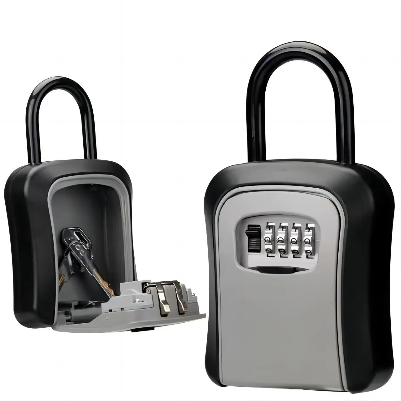 Wall Mounted Key Safe 4-digit Password Key Secure Storage Lock Manager Hold Up to 5 Keys Lock Box Wall Mounted Key Storage Box