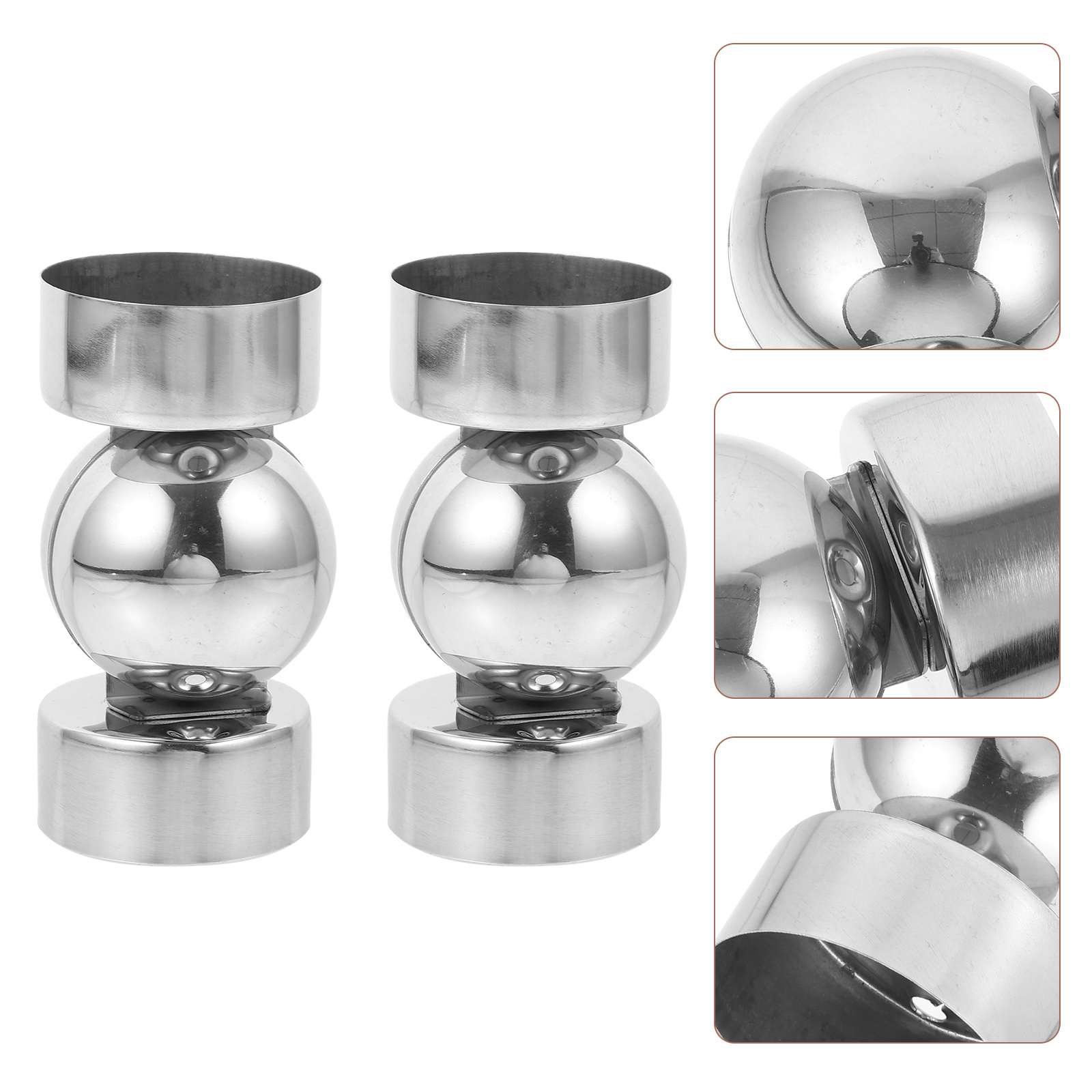 2Pcs Stainless Steel Stair Handrail End Caps Round Wear Resistant Handrail End Covers for Staircase Wood Plastic Replacement