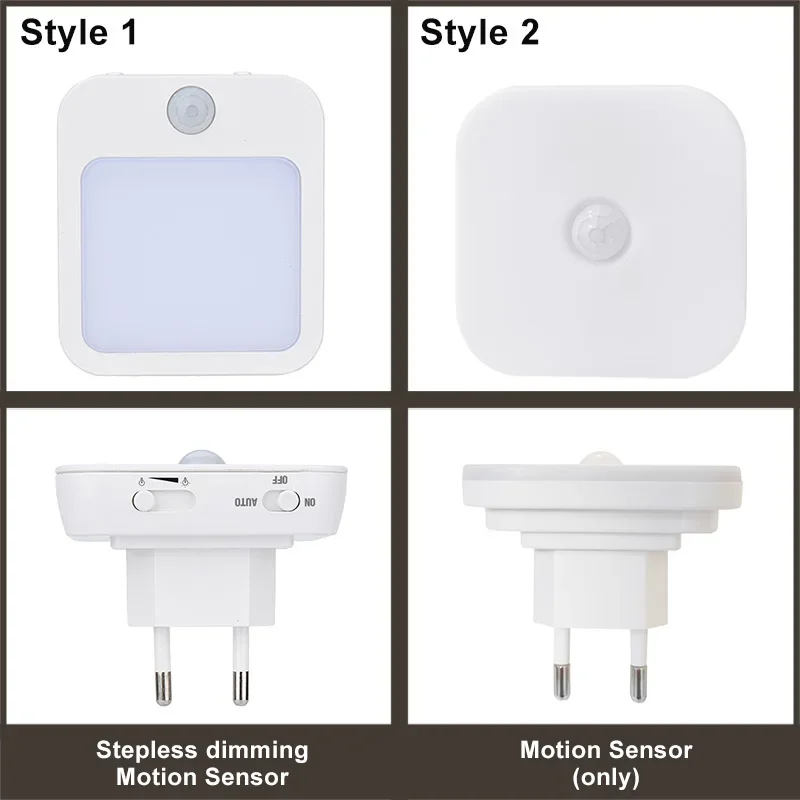 Sensore di movimento a luce notturna con luce a LED Lampade con spina europea Luce notturna per bambini Lampada da notte wireless per comodino Camera da letto Nigh