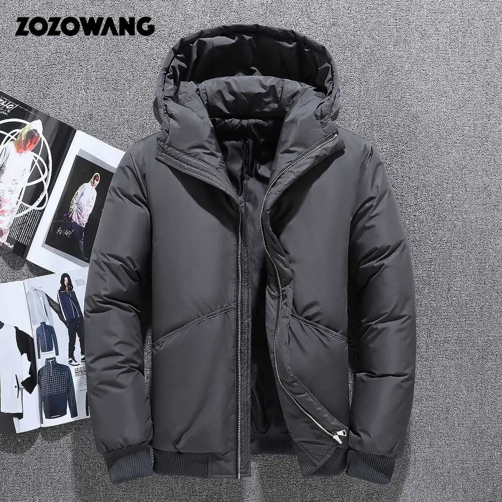 ZOZOWANG-Chaqueta de plumón de pato blanco para hombre, Parka informal de plumas de ganso, Abrigo con capucha, chaquetas impermeables gruesas y cálidas, invierno, 2023