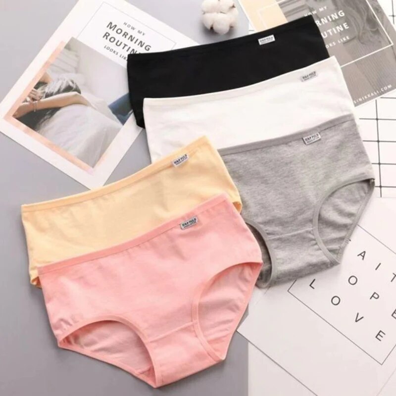 7 Teile/los frauen Höschen Baumwolle Plus Größe Unterwäsche Mädchen Slip Atmungsaktive Einfarbig Panty Unterhose Weibliche Dessous M-4XL