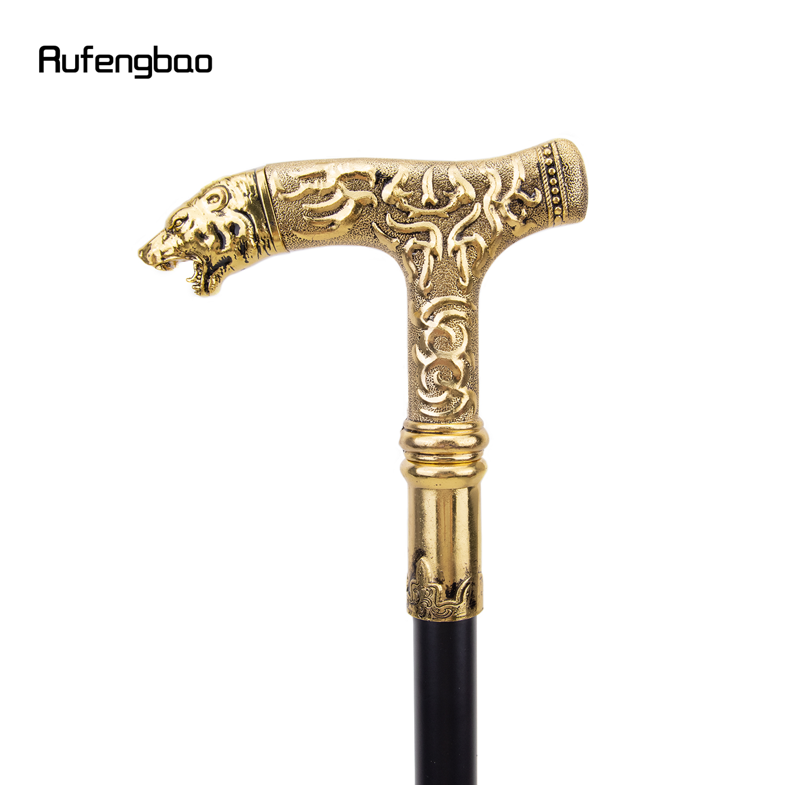 Urso dourado lidar com vara de passeio de luxo com placa escondida auto-defesa moda placa de cana cosplay crosier vara 90cm