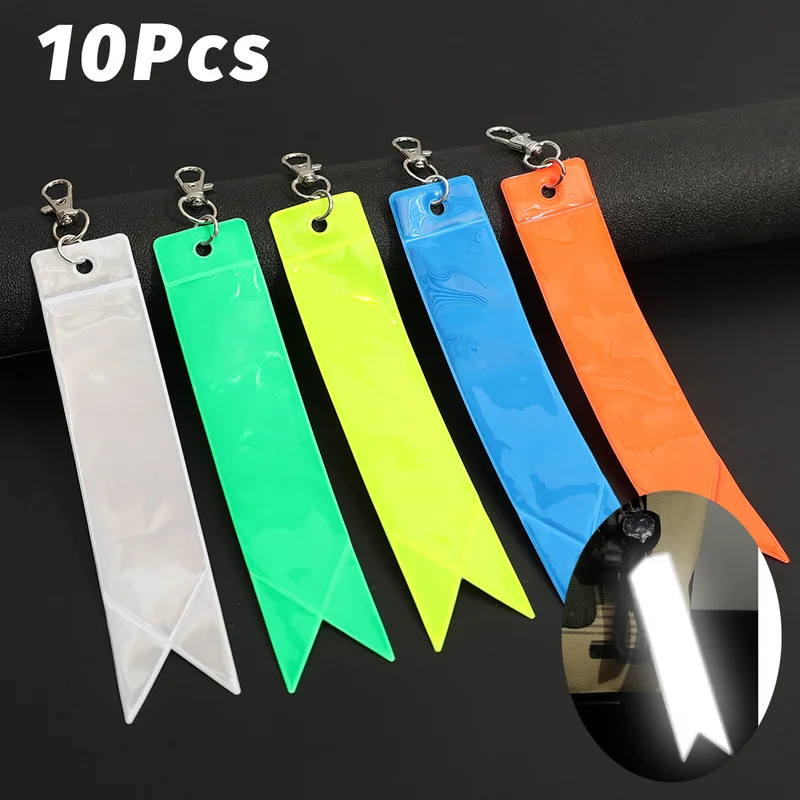 10 Chiếc Phản Quang Móc Khóa An Toàn Bảo Vệ Túi Mặt Dây Chuyền Xe Keyrings Trang Trí Ô Tô Trang Trí Ban Đêm An Toàn Giao Thông Bút